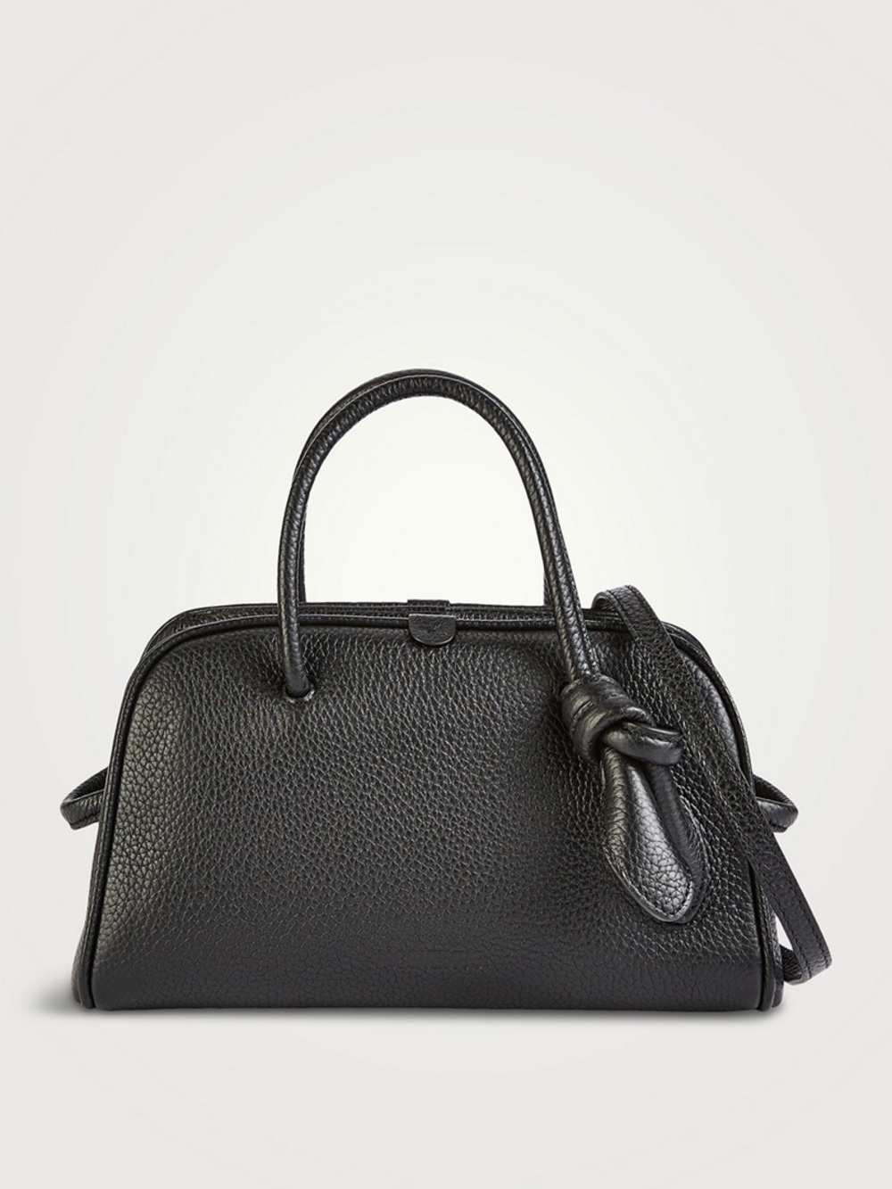 Jacquemus Black Pebbled Leather Knot Satchel